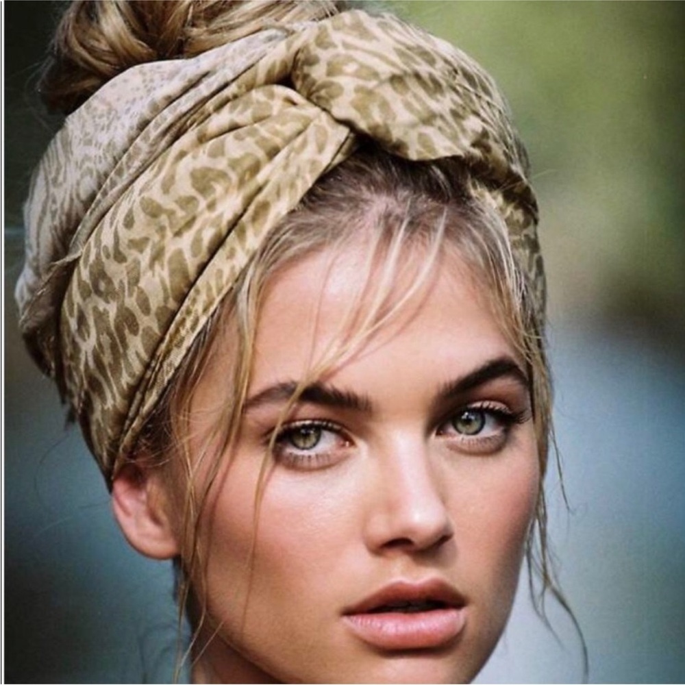 Spell & The Gypsy Collective Wild Things Head Scarf Mustard Leopard Print Boho - Picture 3 of 7